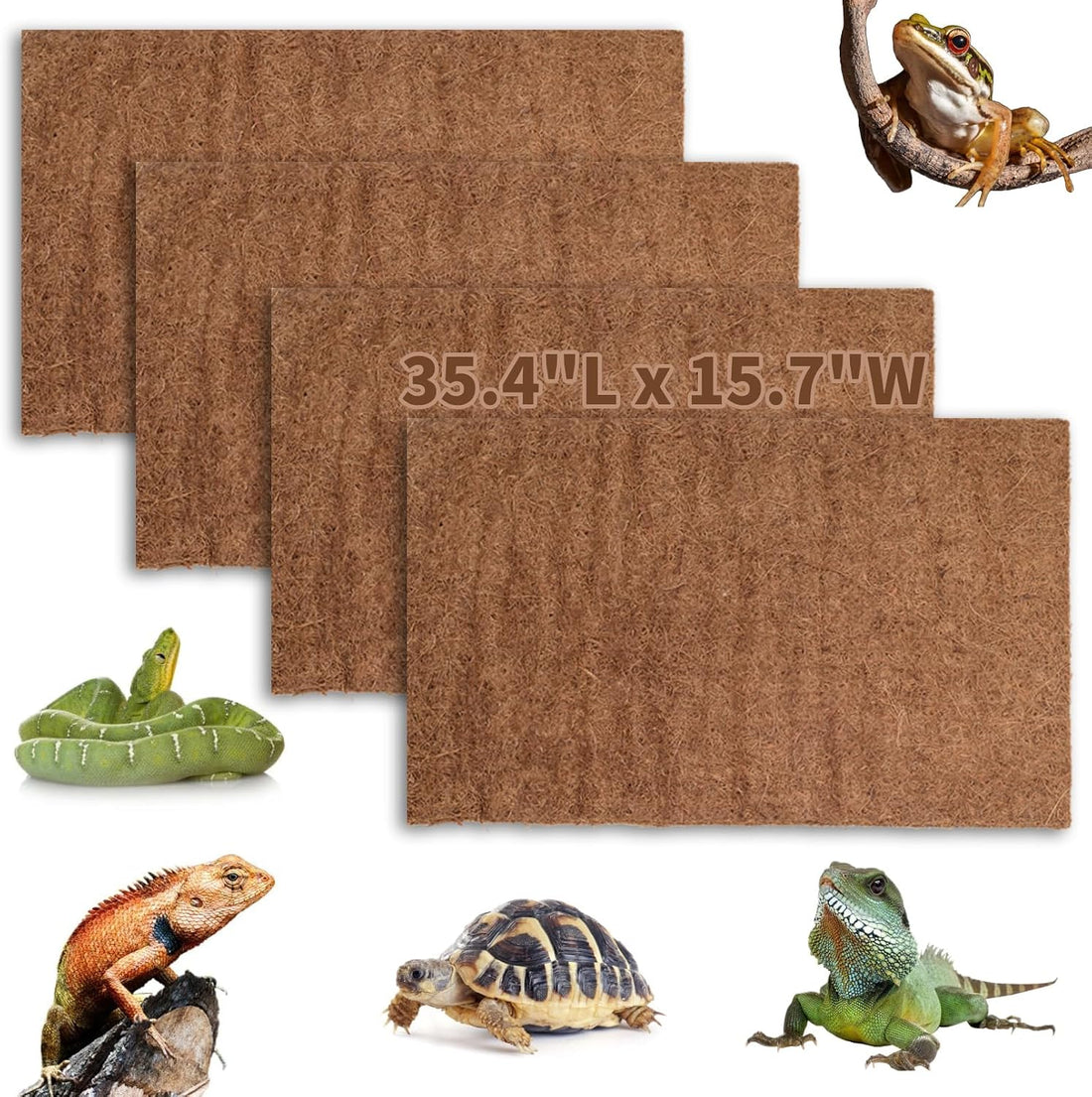 Hamiledyi Reptile Carpet Natural Coconut Fiber Tortoise Carpet Mats