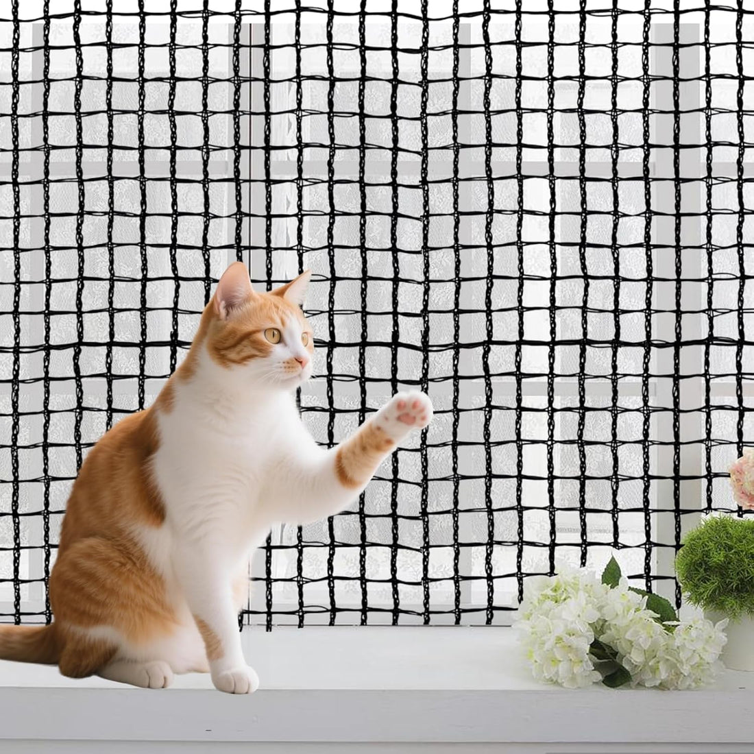 POYEE 10x26ft Cat Netting Balcony, Safety Net for Pets