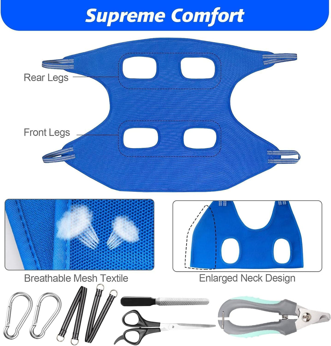 ATESON Pet Grooming Hammock with Nail Clippers/Nail Trimmers/Grooming