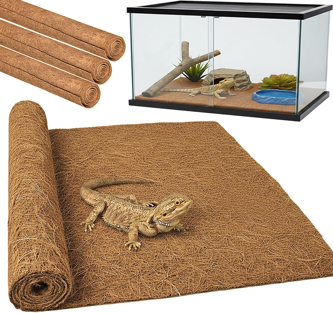 Reptile Carpet,18"×36",2 PCS Natural Coconut Fiber Liner Flooring
