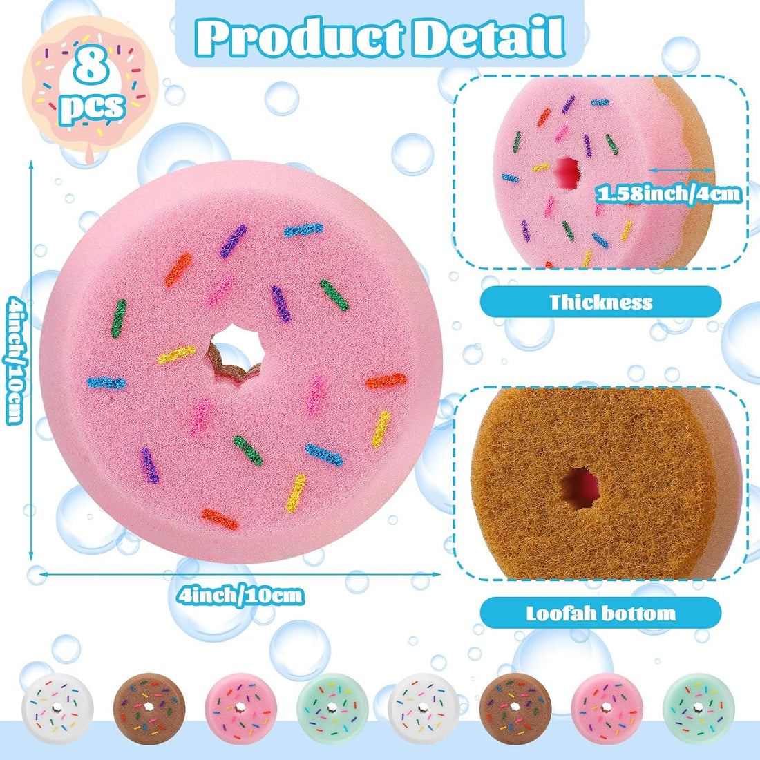 Lemonroad 8 Pack Tack Sponge Donut Shaped