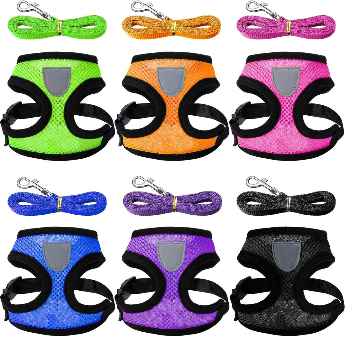 Weewooday 6 Sets Adjustable Chicken Harness and Leash Mesh Breathable