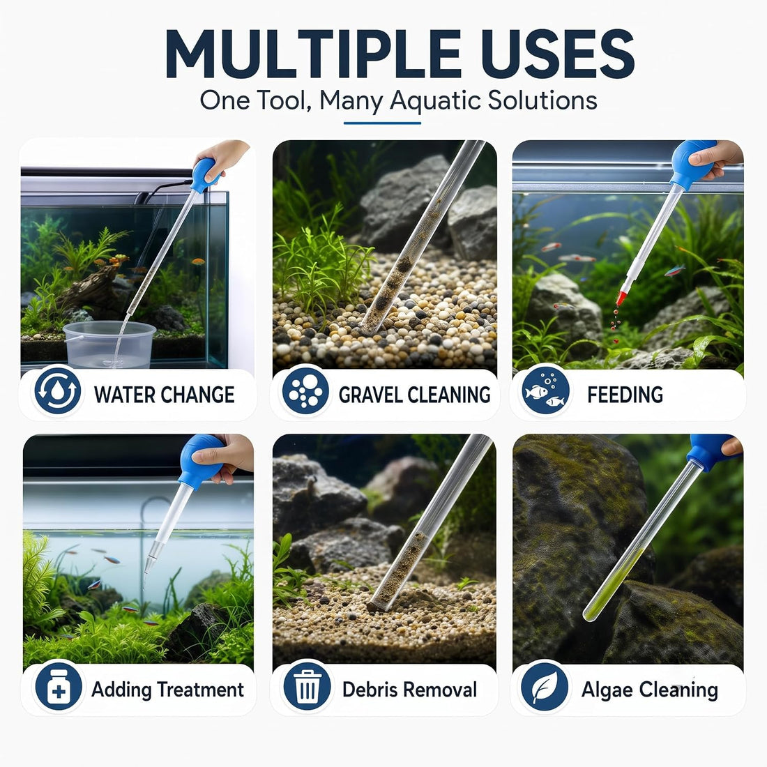 Extra Long Turkey Baster for Aquarium, Fish Tank Cleaning