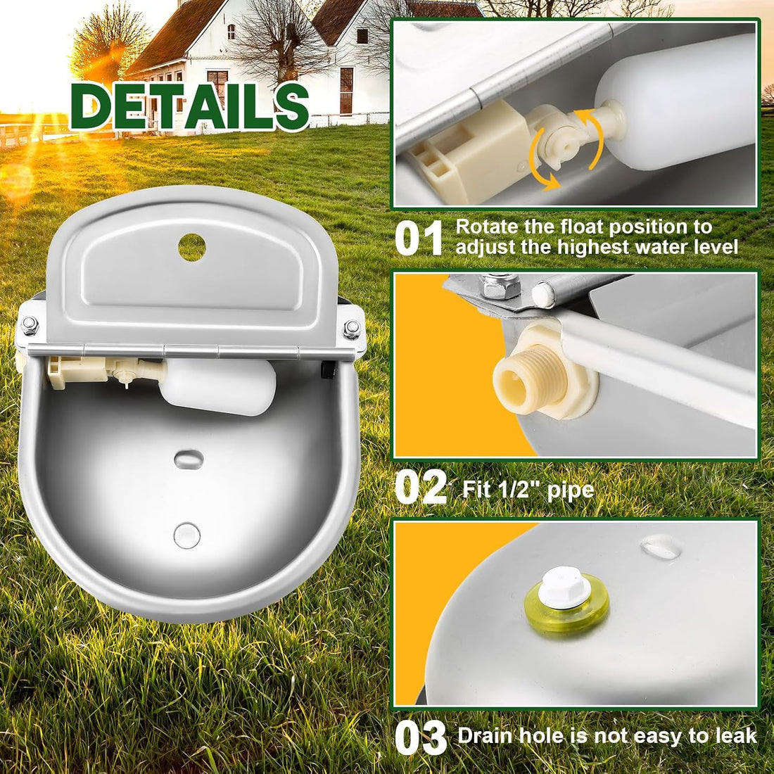 MAOPINER Automatic Water Dispenser Bowl