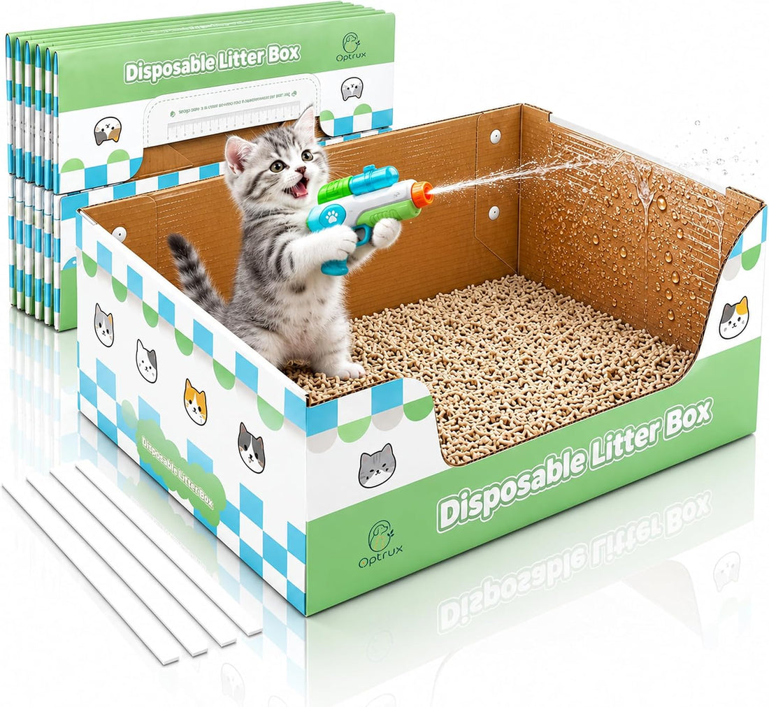 6-Pack Disposable Litter Box with Waterproof Coating, Medium