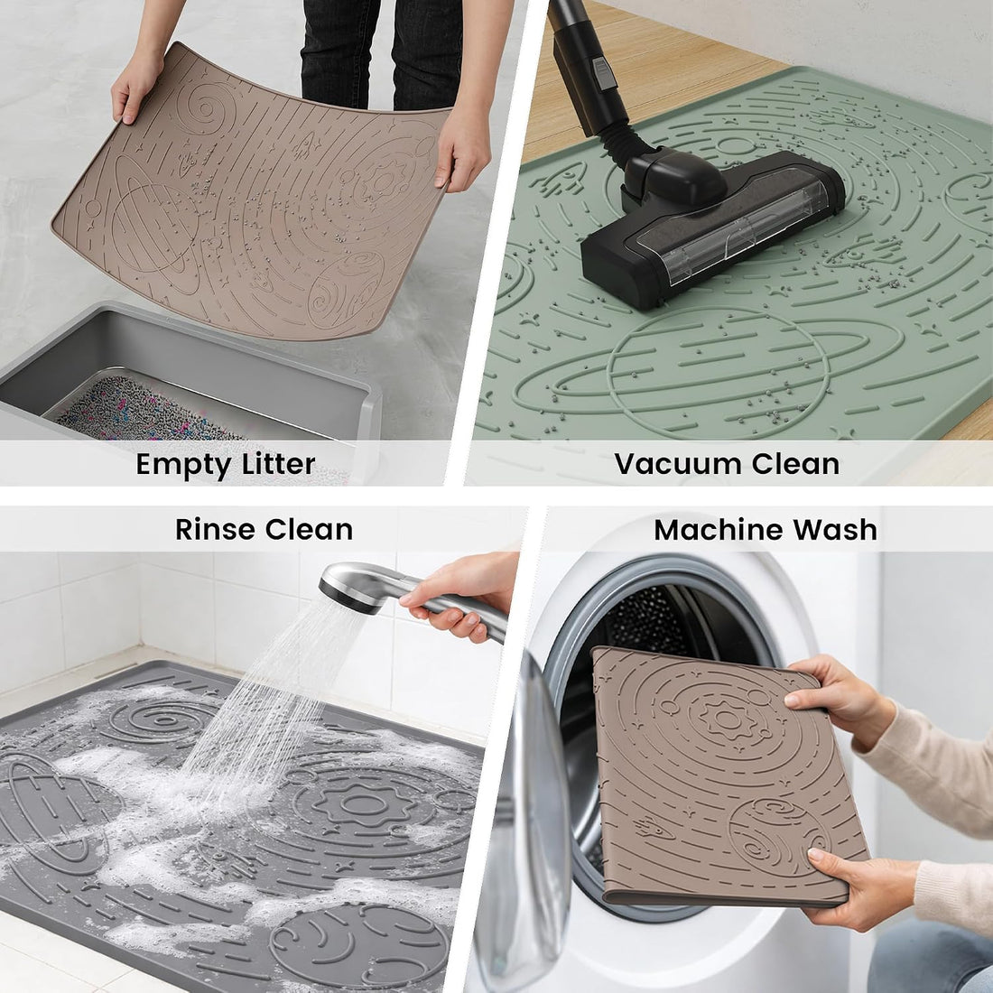 OHMO Large Cat Litter Mat 31.5x23.6" High Raised Edge Silicone