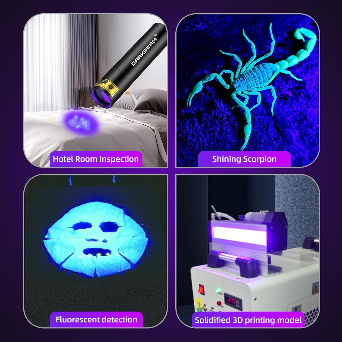 DARKBEAM Flashlight UV Black Light 395 NM, Mini but Powerful USB- C
