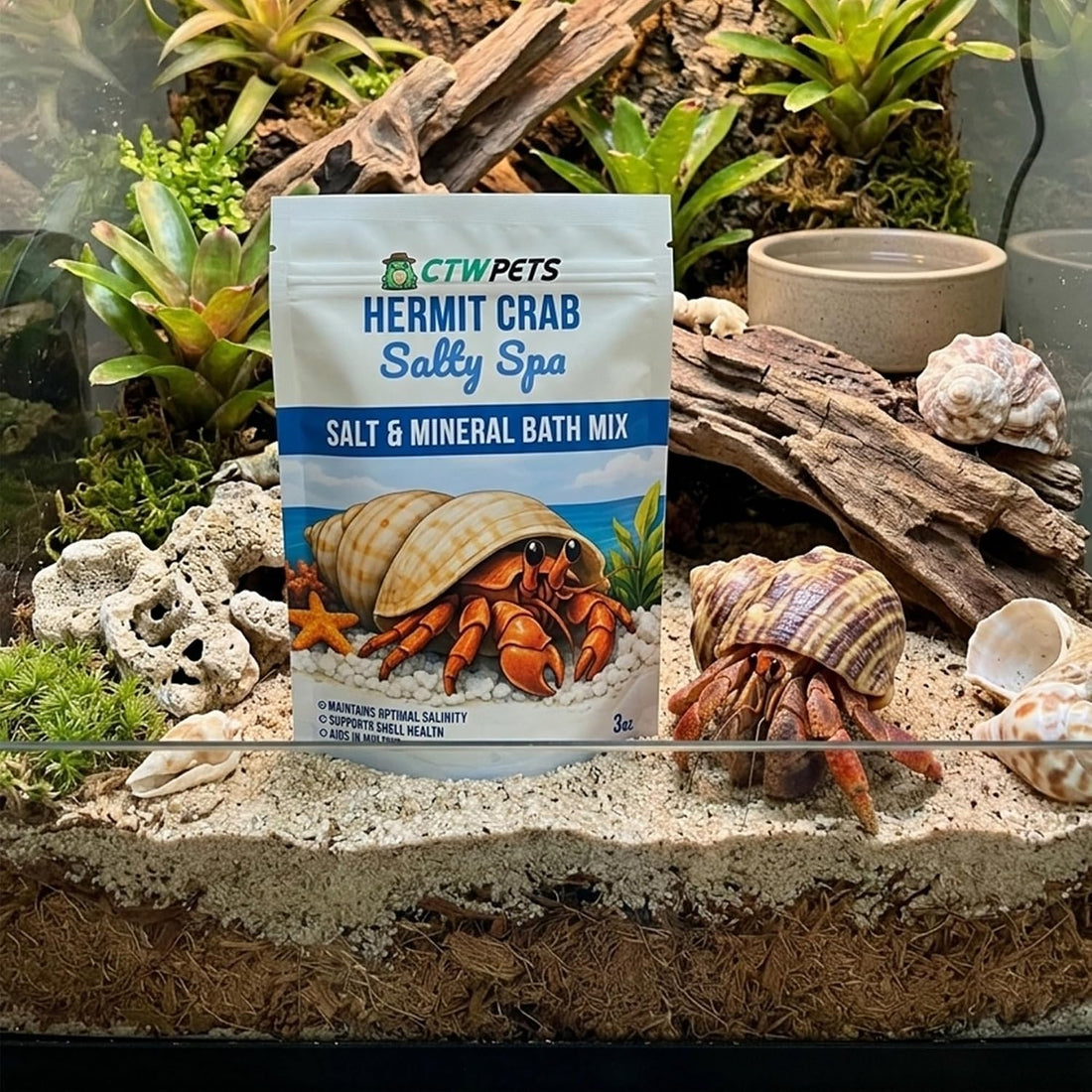 CTWPets Salty Spa Hermit Crab Salt Water Mix with Calcium & Trace