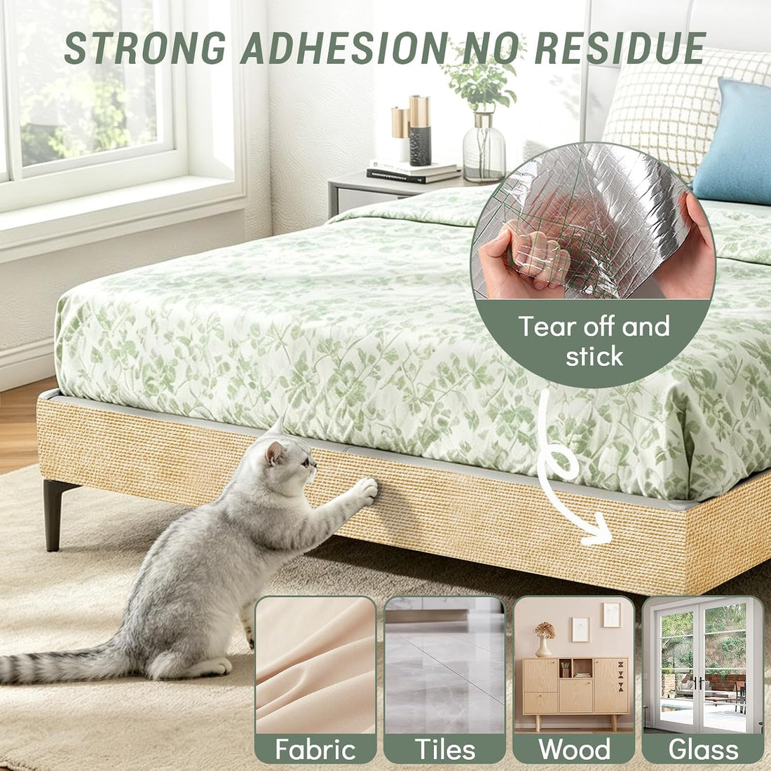 Couch Wall Corner Protector for Indoor Cats, Khaki, 39.3x15.8In