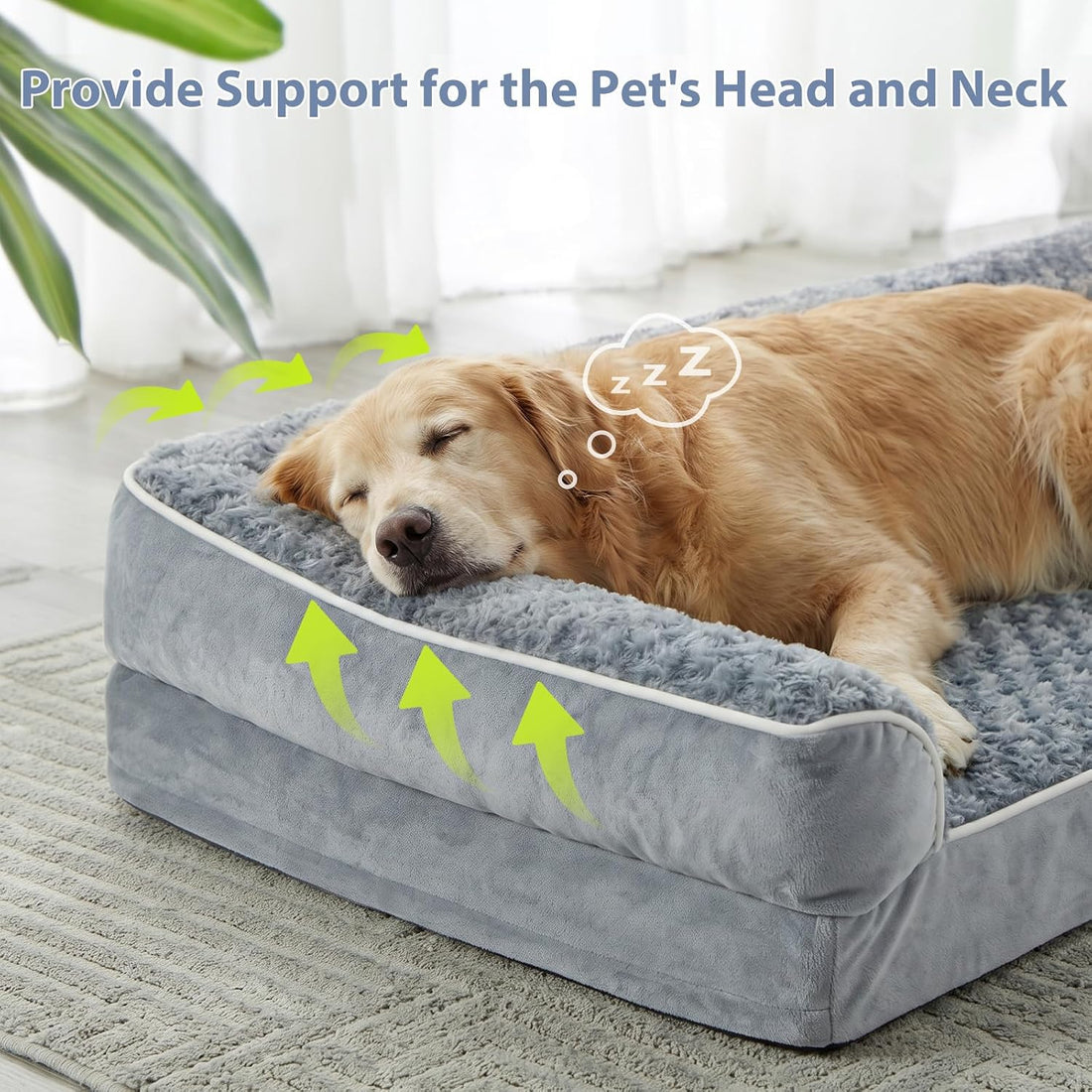 BFPETHOME Orthopedic Dog Beds for Large Dogs-Waterproof Sofa Dog Bed