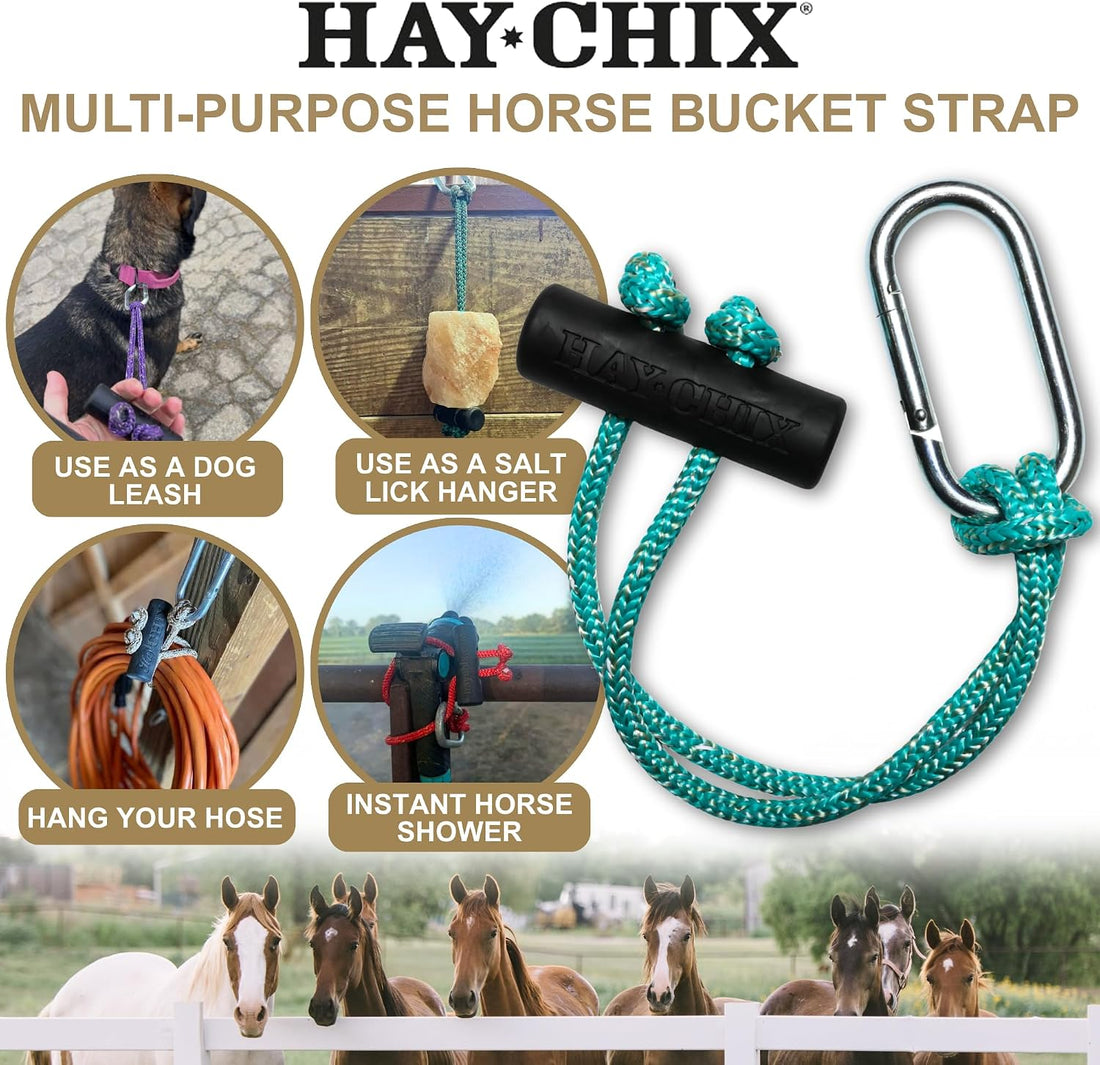 hay chix 14-Inch Horse Bucket Strap | Adjustable Stall Hanger