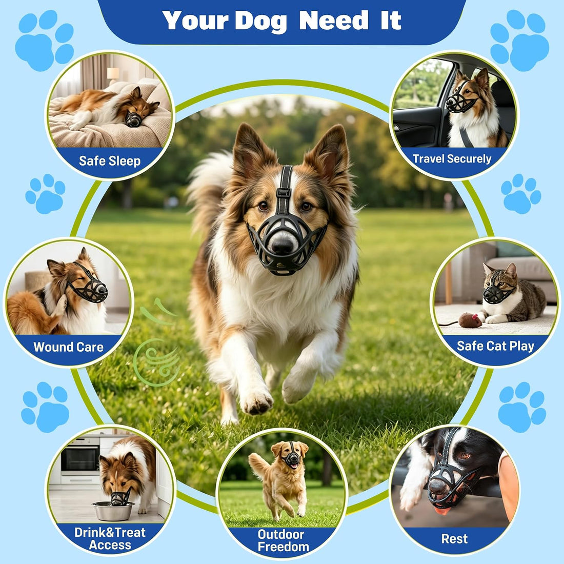 Dog Muzzle,Soft Dog Muzzle，for Small, Medium