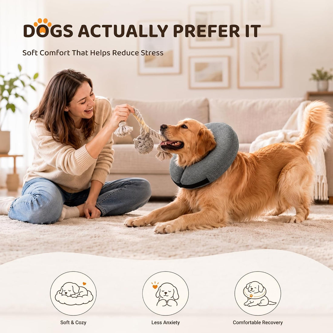 MIDOG Inflatable Dog Cone After Surgery, Donut Collar for X-Large Dogs