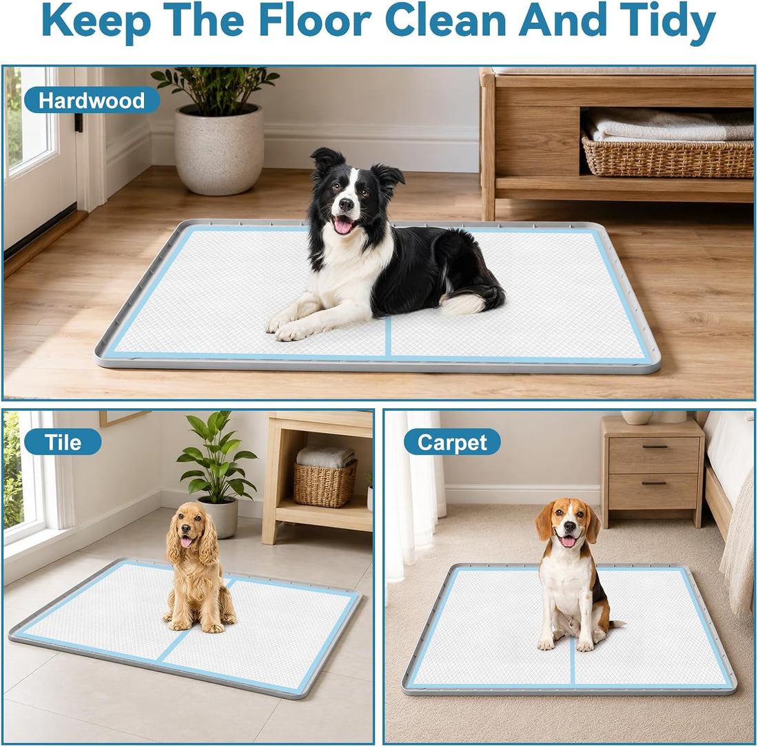 Silicone Dog Pee Pad Holder 40" x 28" Potty Training Tray