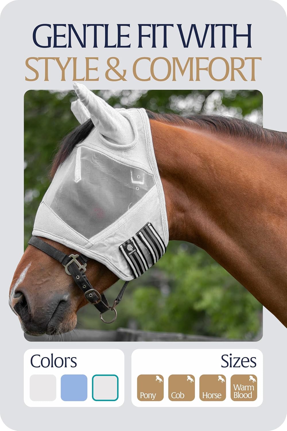 Equinavia Algard Soft Mesh Horse Fly Mask with Ears