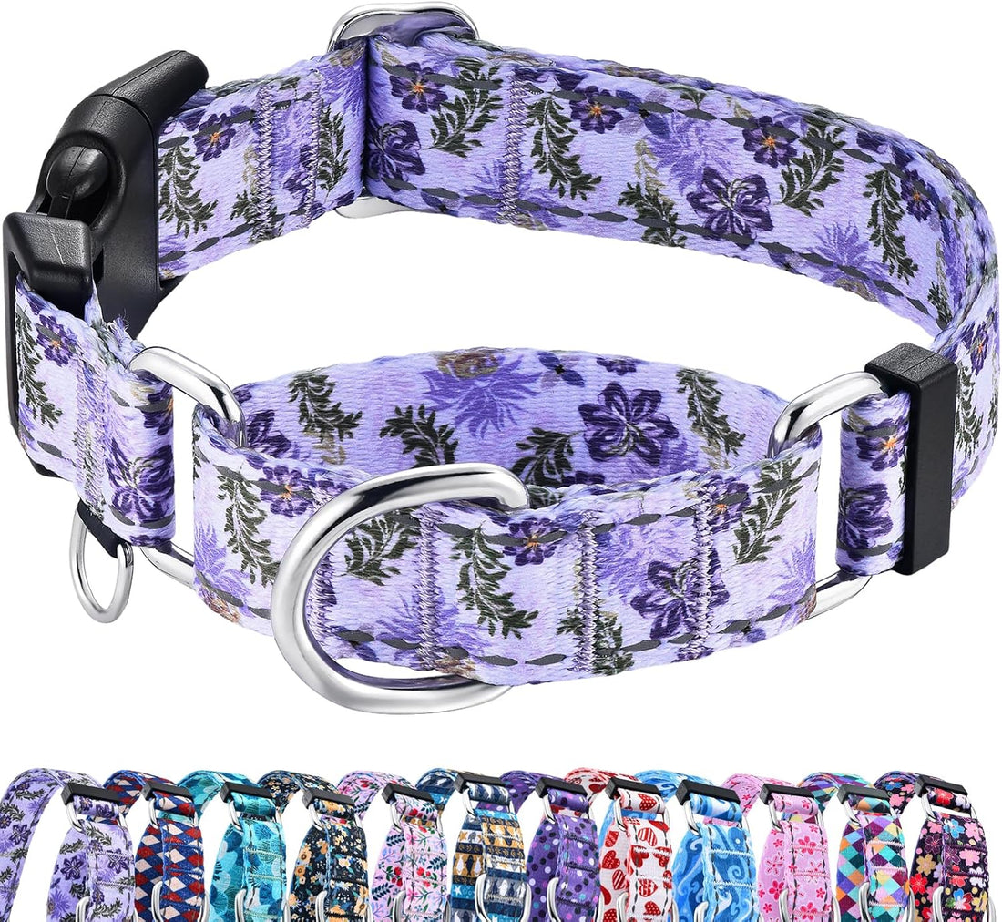 Reflective Martingale Collar for Dogs with Quick Release Buckle No