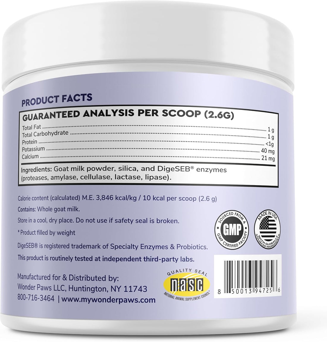 Wonder Paws Premium Goat Milk Powder for Dogs – Supports Digestion