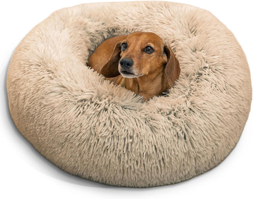 Best Friends by Sheri Original Calming Donut Dog Bed, Taupe, Small