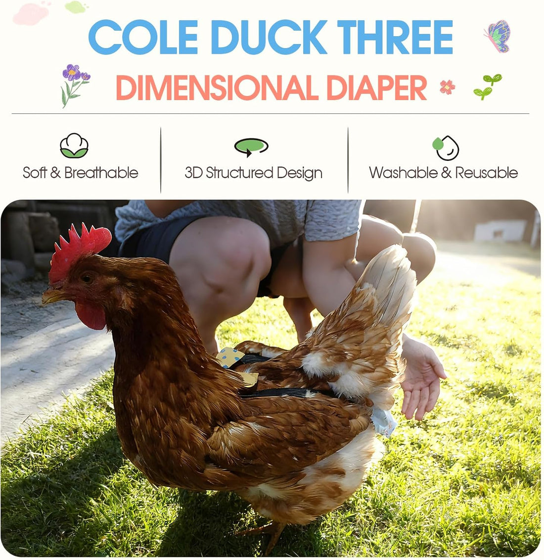 QBLEEV Duck Diapers for Pekin Ducks & Chickens