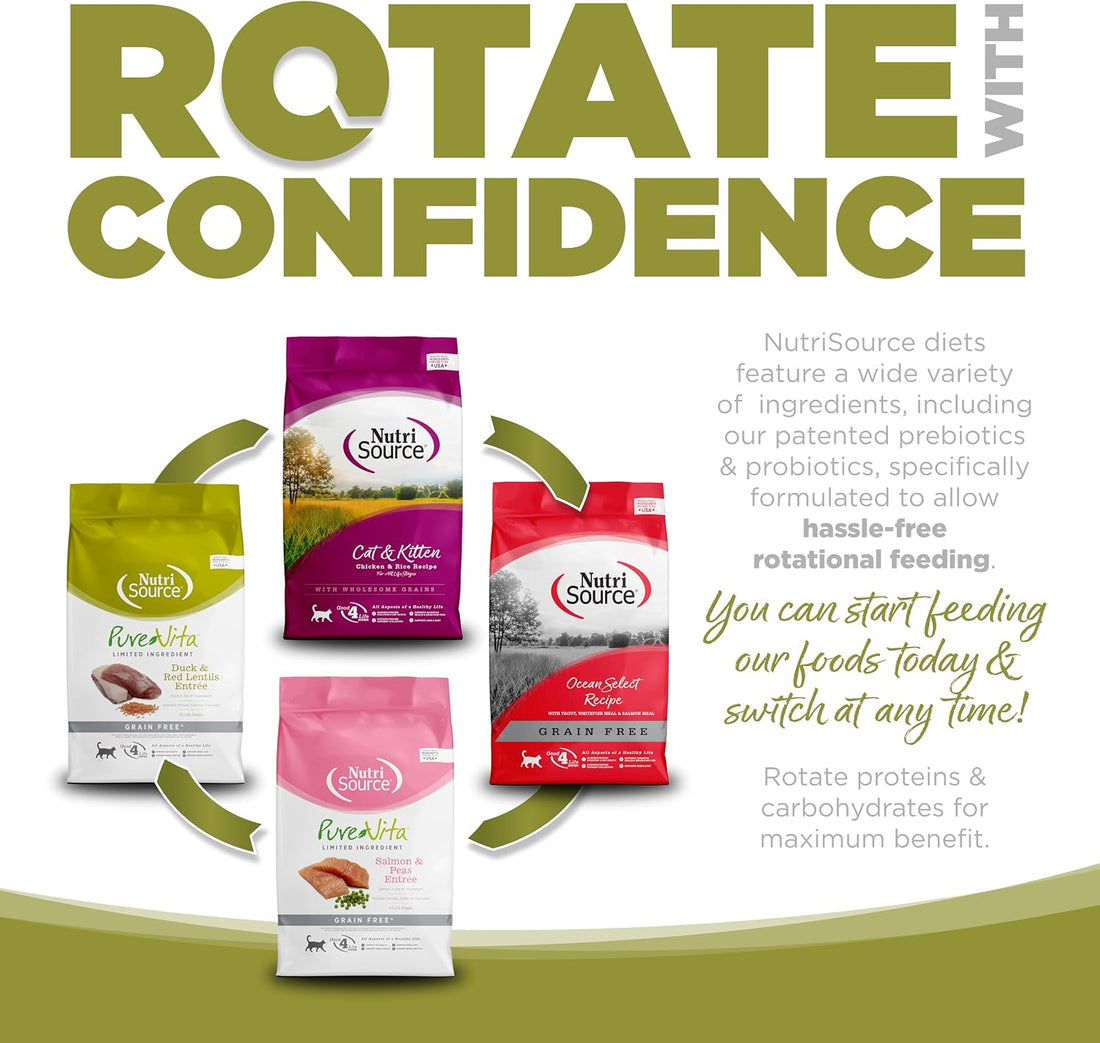 NutriSource Senior & Weight Management Dry Cat Food, Chicken & Peas