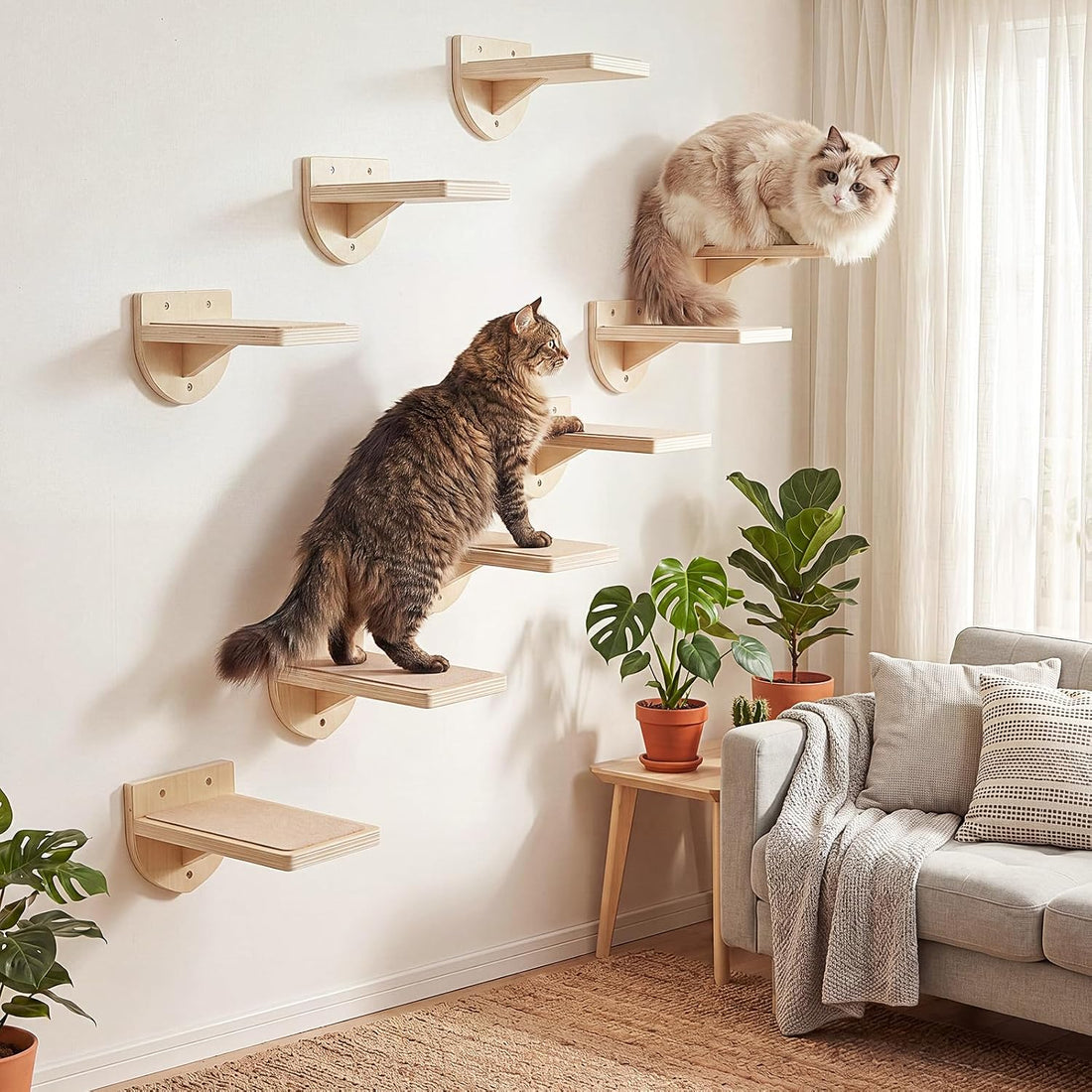 SiliFine Cat Wall Stairs Climbing Steps, Set of