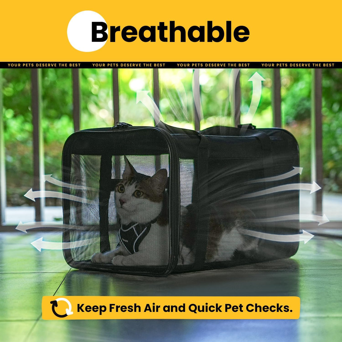 Conlun Cat Carrier Bag,Soft-Sided Pet Carriers for Dogs with 4-Sided