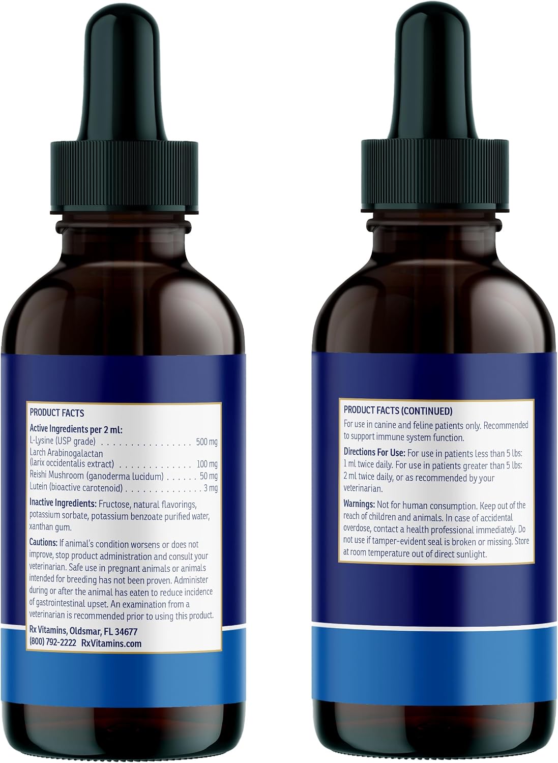 Rx Vitamins Liquid Immuno - Dog & Cat Immune Support - 4 oz, Bacon