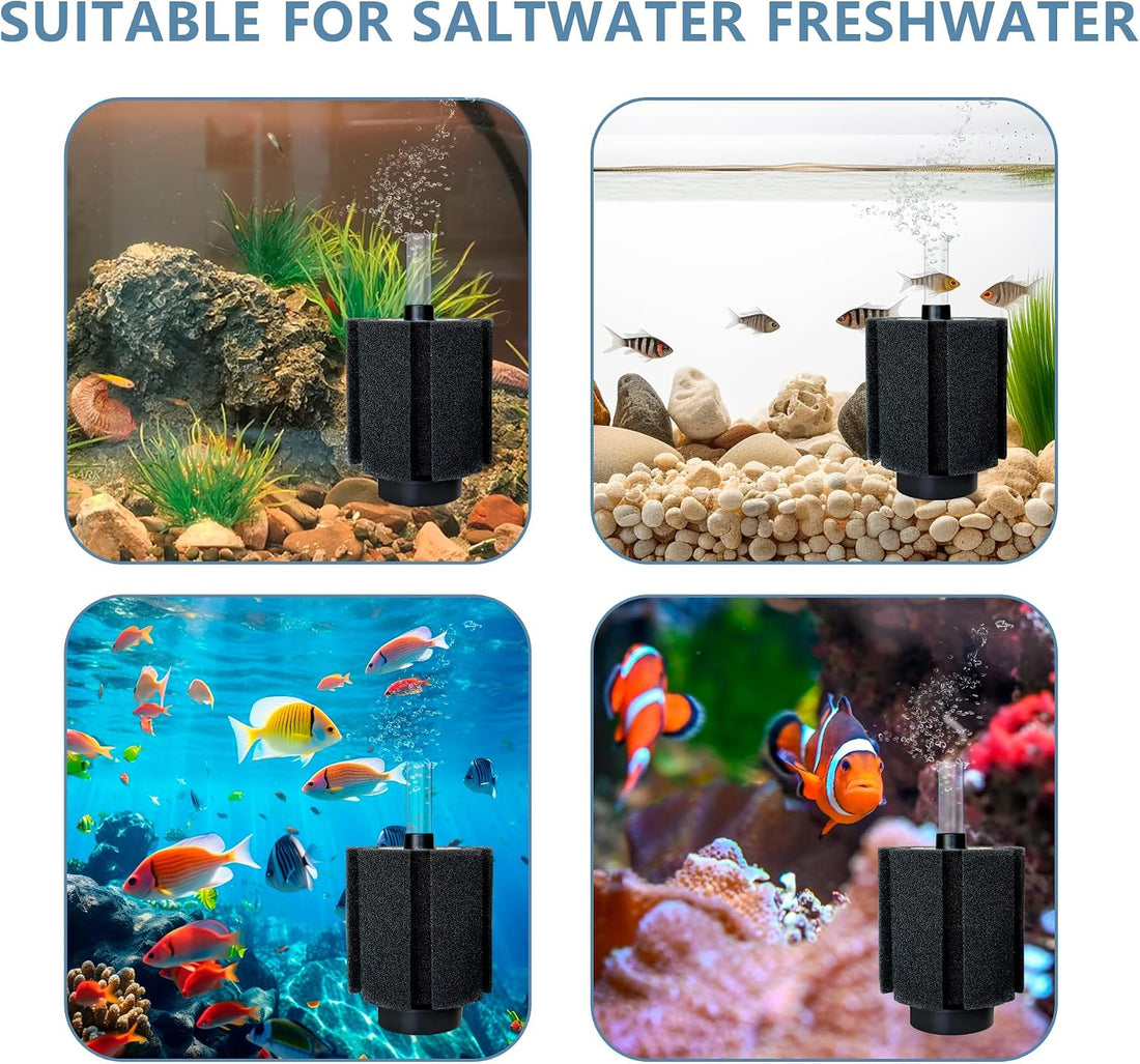 2 Pack 60-70 Gal Aquarium Sponge Filter with Air Stone