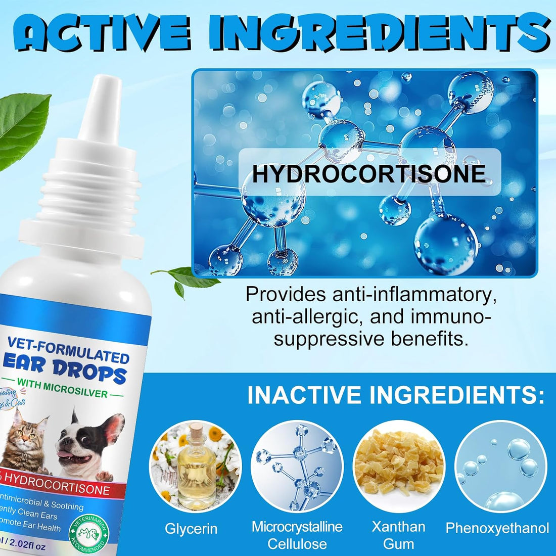 bnHUlMXw Ear Infection Treatment Drops for Dogs and Cats,with 1%