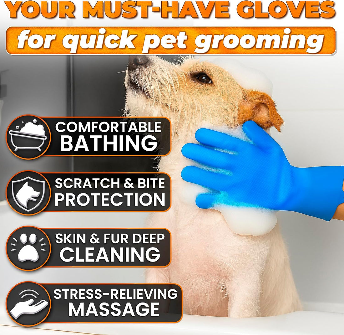 Cat and Dog Shampoo Gloves with 3000 Soft Bristles
