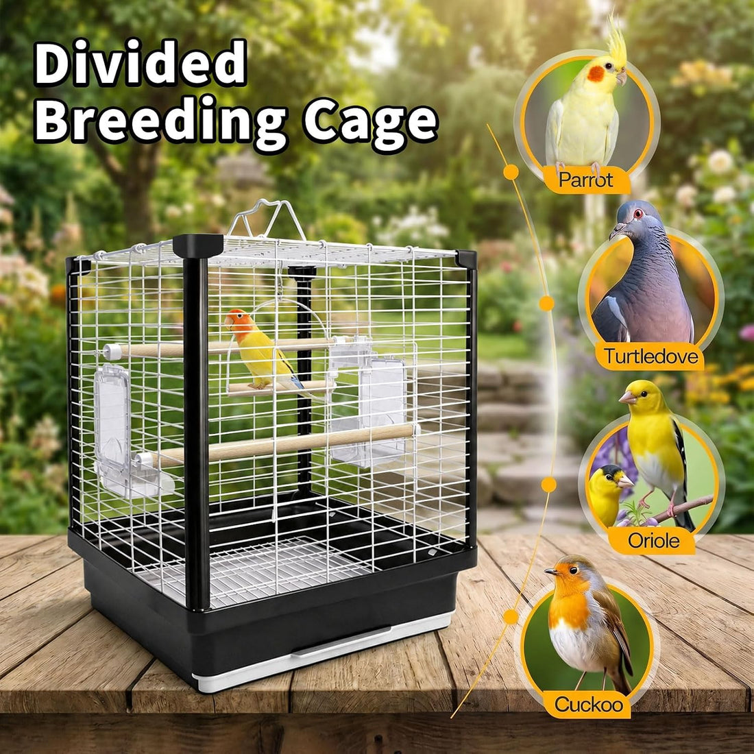 17.5inch Small Travel Bird Cage with Horizontal Wire for Parakeets