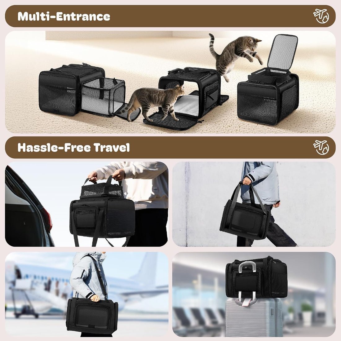 TSA Airline Approved Expandable Pet Carrier