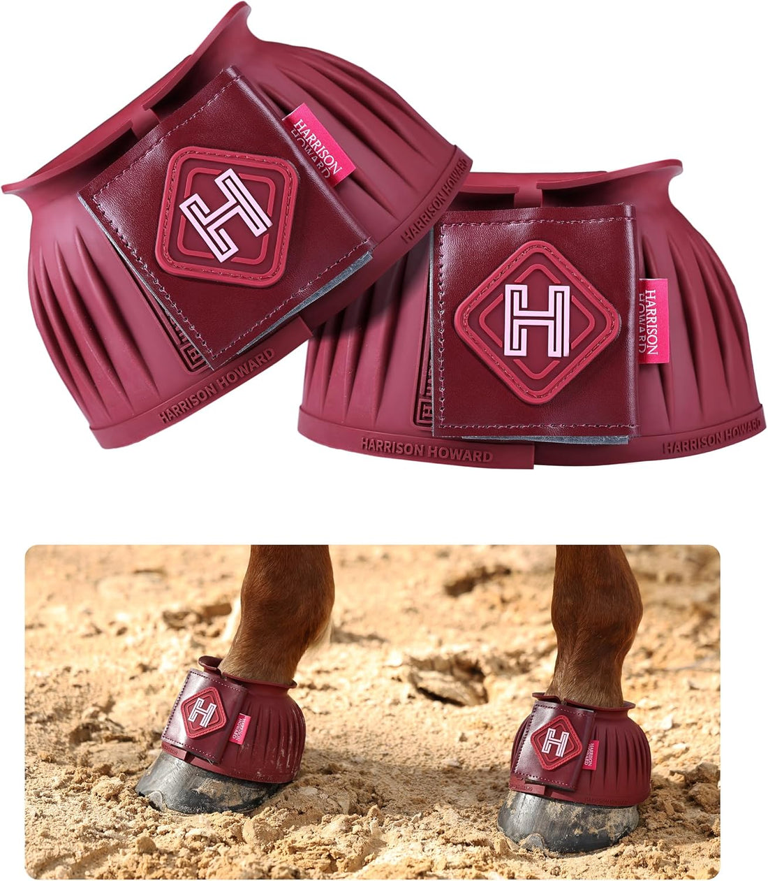 Harrison Howard Rubber Pull-on Bell Boots, Hoof Overreach Protection