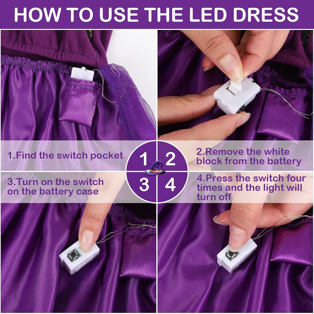 Halloween Dog Dress with Led Light,Small Dog Halloween