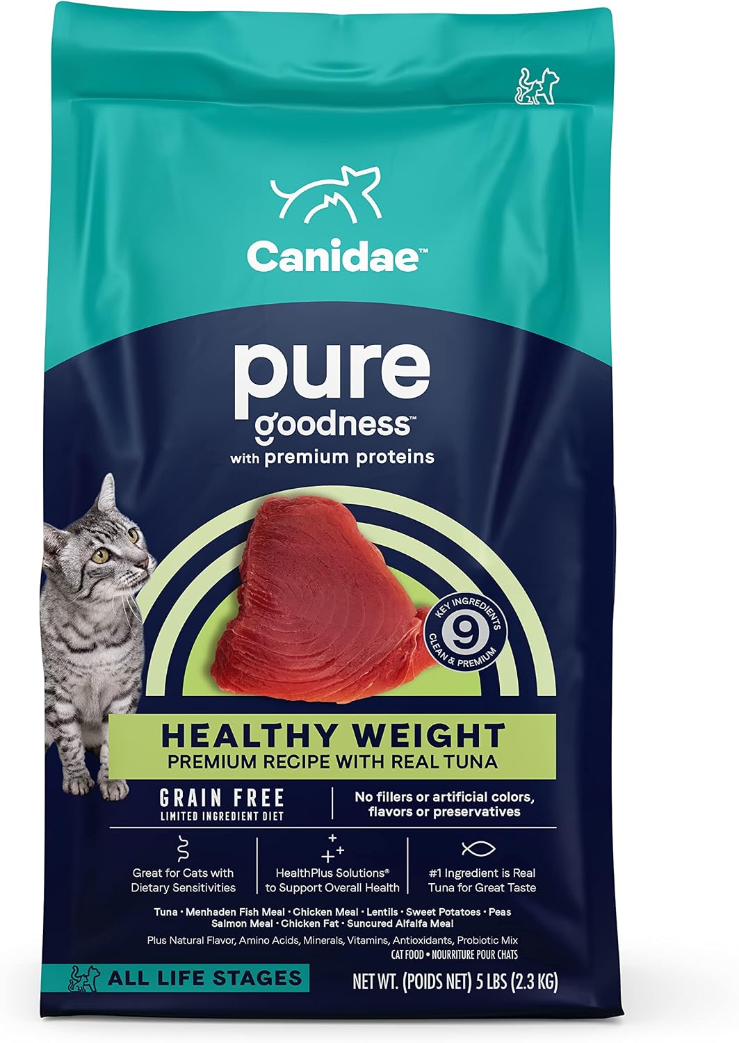CANIDAE Pure Goodness Dry Cat Food, Real Salmon, 10 lb