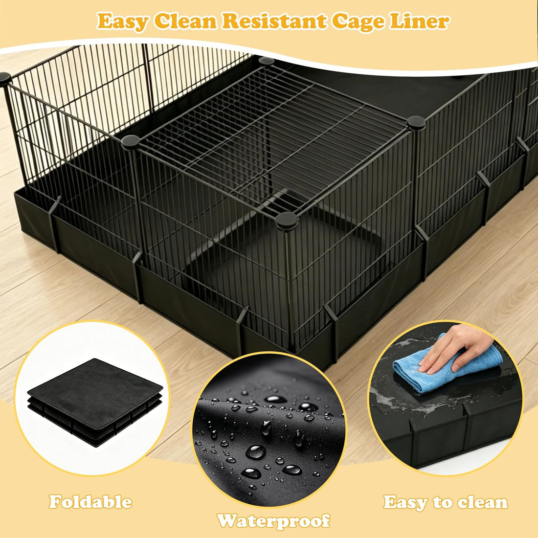 Xymoso DIY Guinea Pig Cages with Waterproof Canvas Bottom,16 Panels