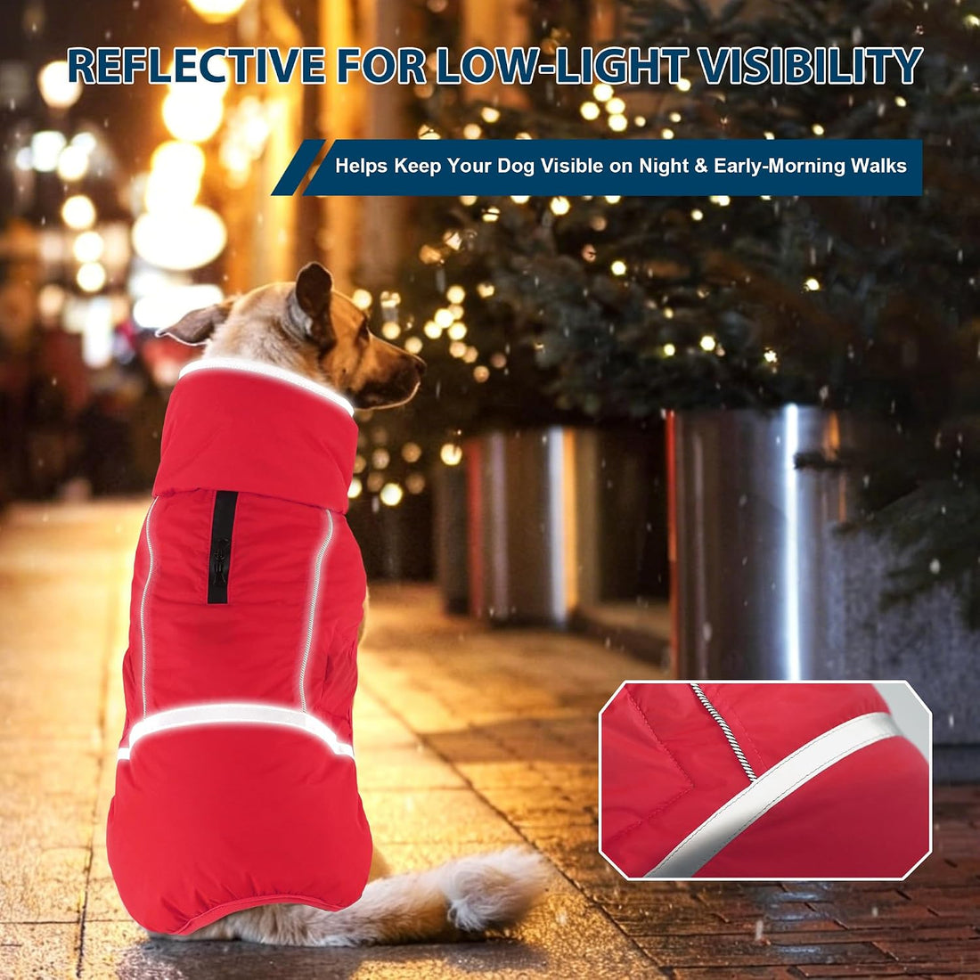 Dogcheer Warm Dog Coat, Christmas Dog Jacket Waterproof Puppy Winter