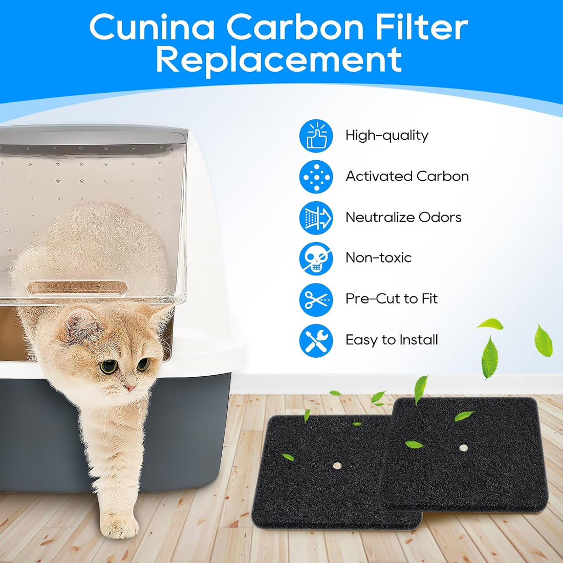 6 Pack Cat Litter Box Replacement Fit for Catit Hooded Litter Box