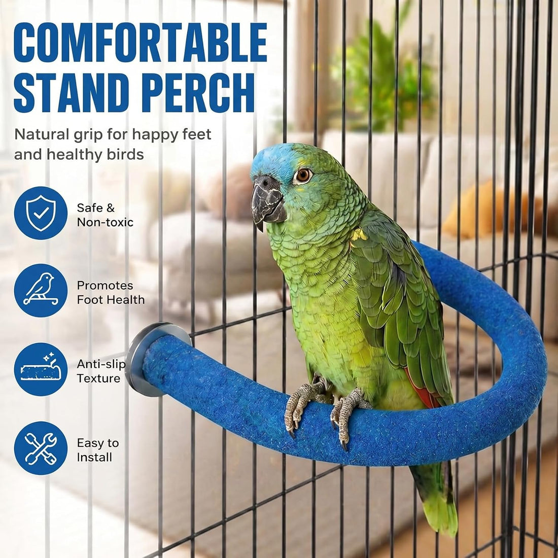 RYPET Parrot Perch Rough-surfaced