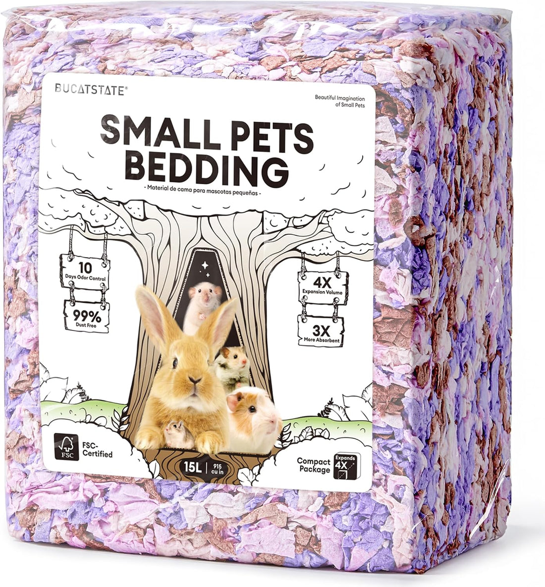 BUCATSTATE Hamster Bedding 15L, 99% Dust-Free Paper Bedding