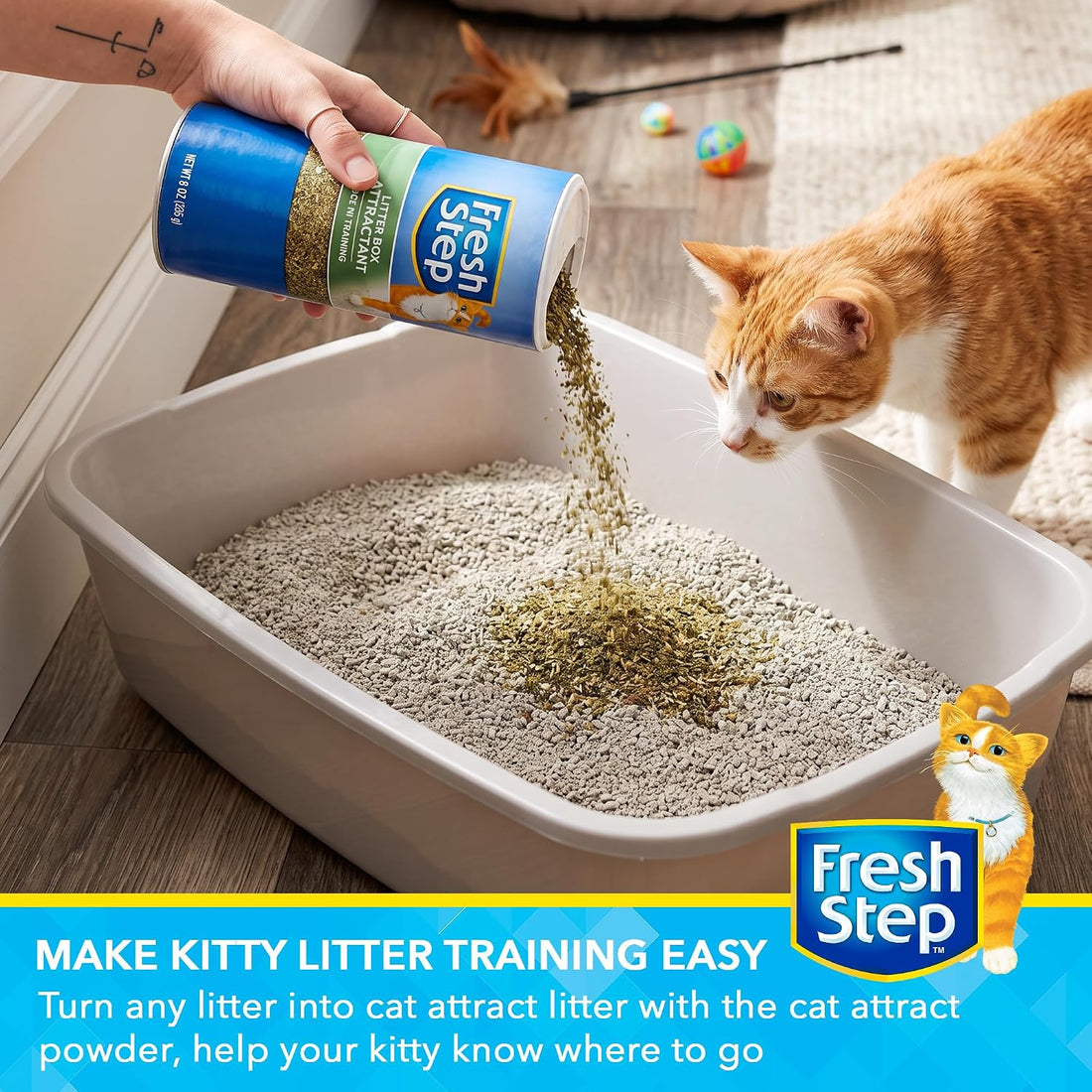 Fresh Step Cat Litter Box Training Attractant Powder, 9 Oz Bottle
