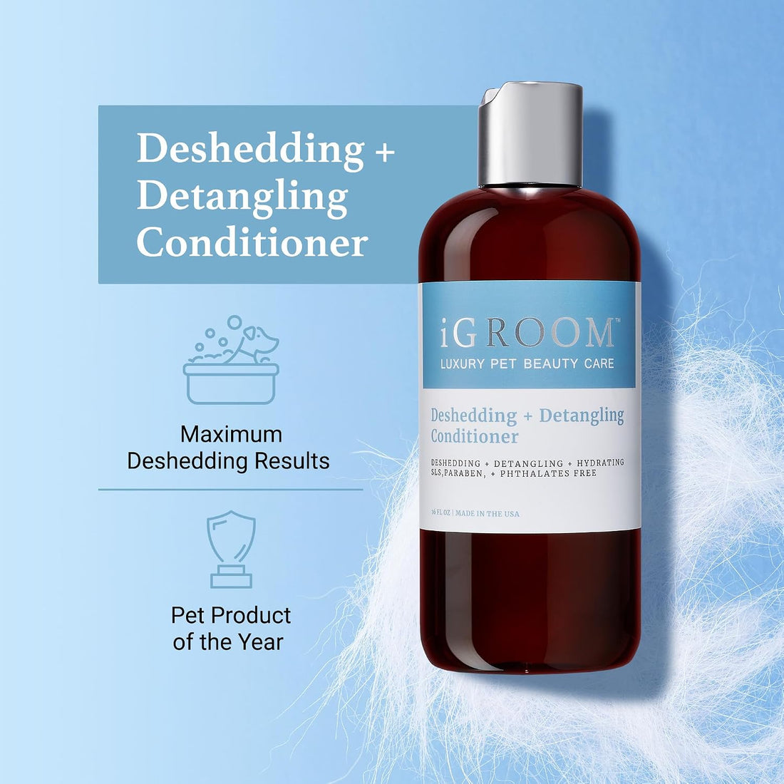 iGroom Deshedding & Detangling Dog Conditioner, Luxury Pet Beauty Care