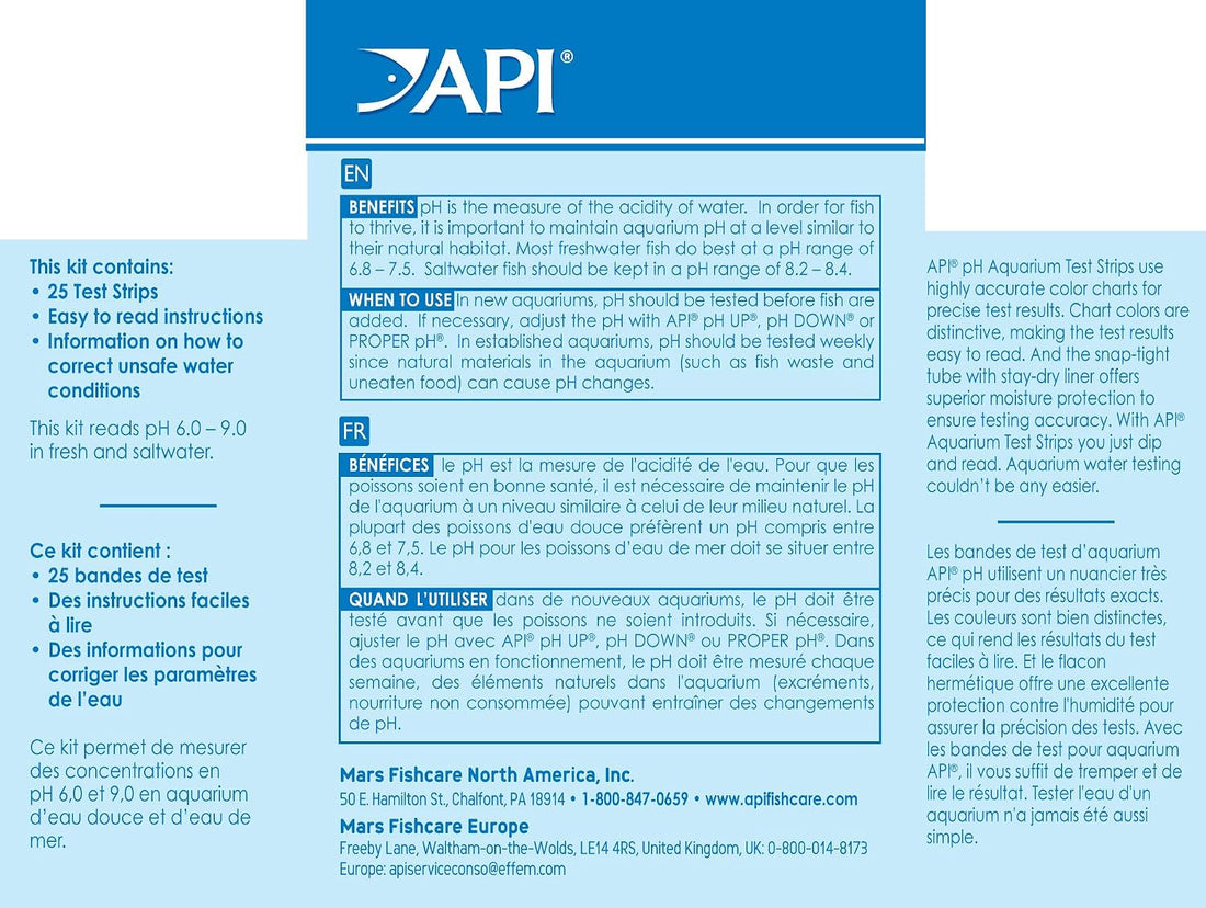 API AMMONIA TEST STRIPS Freshwater and Saltwater Aquarium Water Test