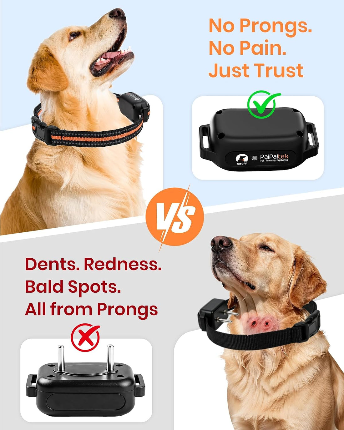 No Shock Dog Training Collar with Remote, Only Vibration & Beep