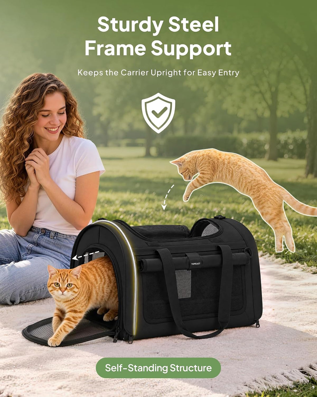 Backpackable Cat Carrier 17"x11"x11"