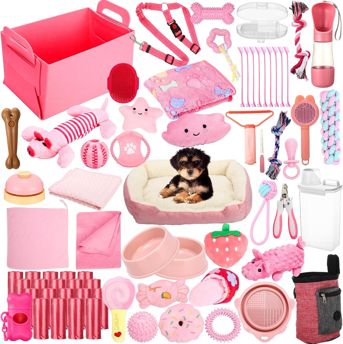 Abbylike 75 Pcs Puppy Supplies Starter Kit for Small Dogs