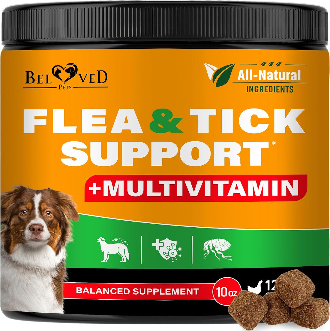 Beloved Pets Flea & Tick Support Soft Chews for Dogs + Multivitamin