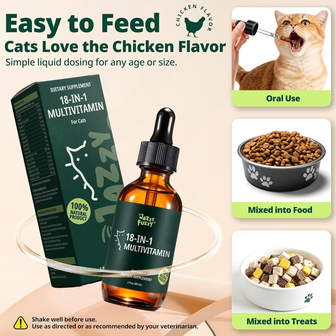 18-in-1 Liquid Multivitamin, Taurine & Lysine for Cats
