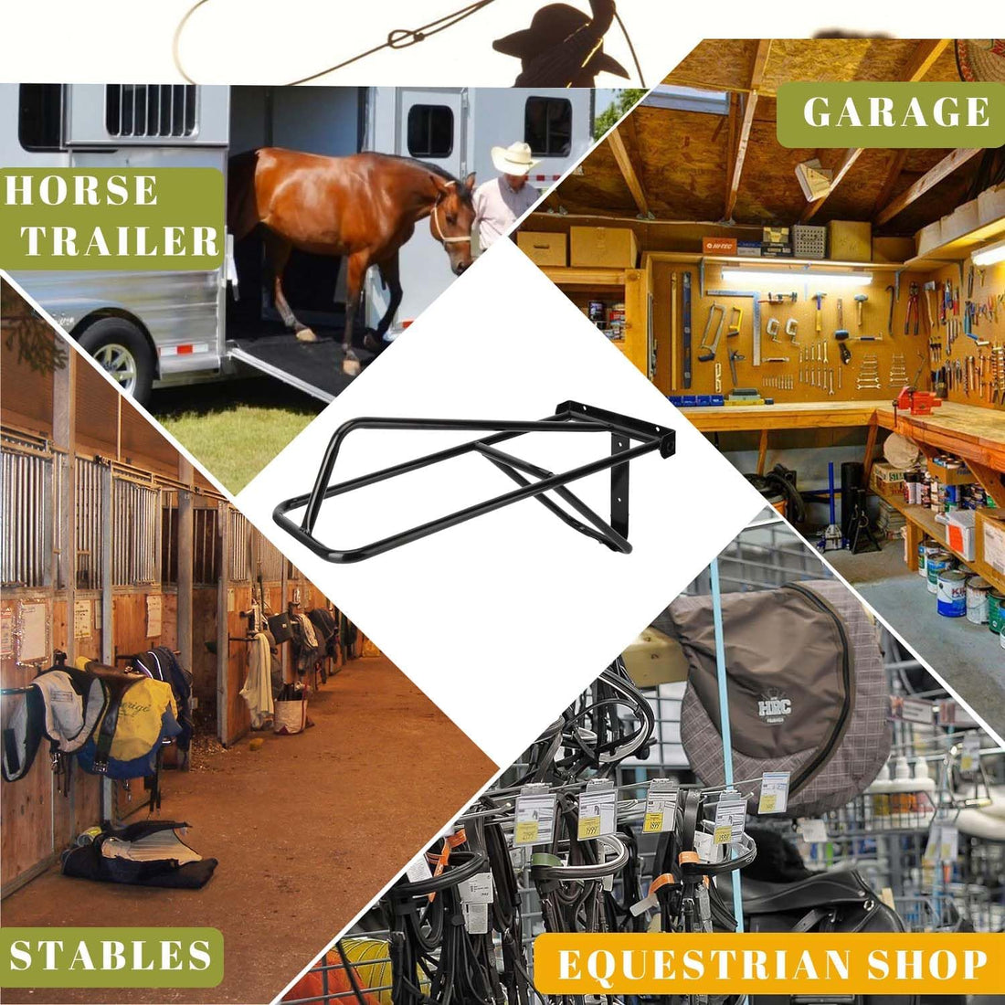 2Pcs Saddle Rack,Wall Mounted Folding Saddle Rack Stand Heavy Duty