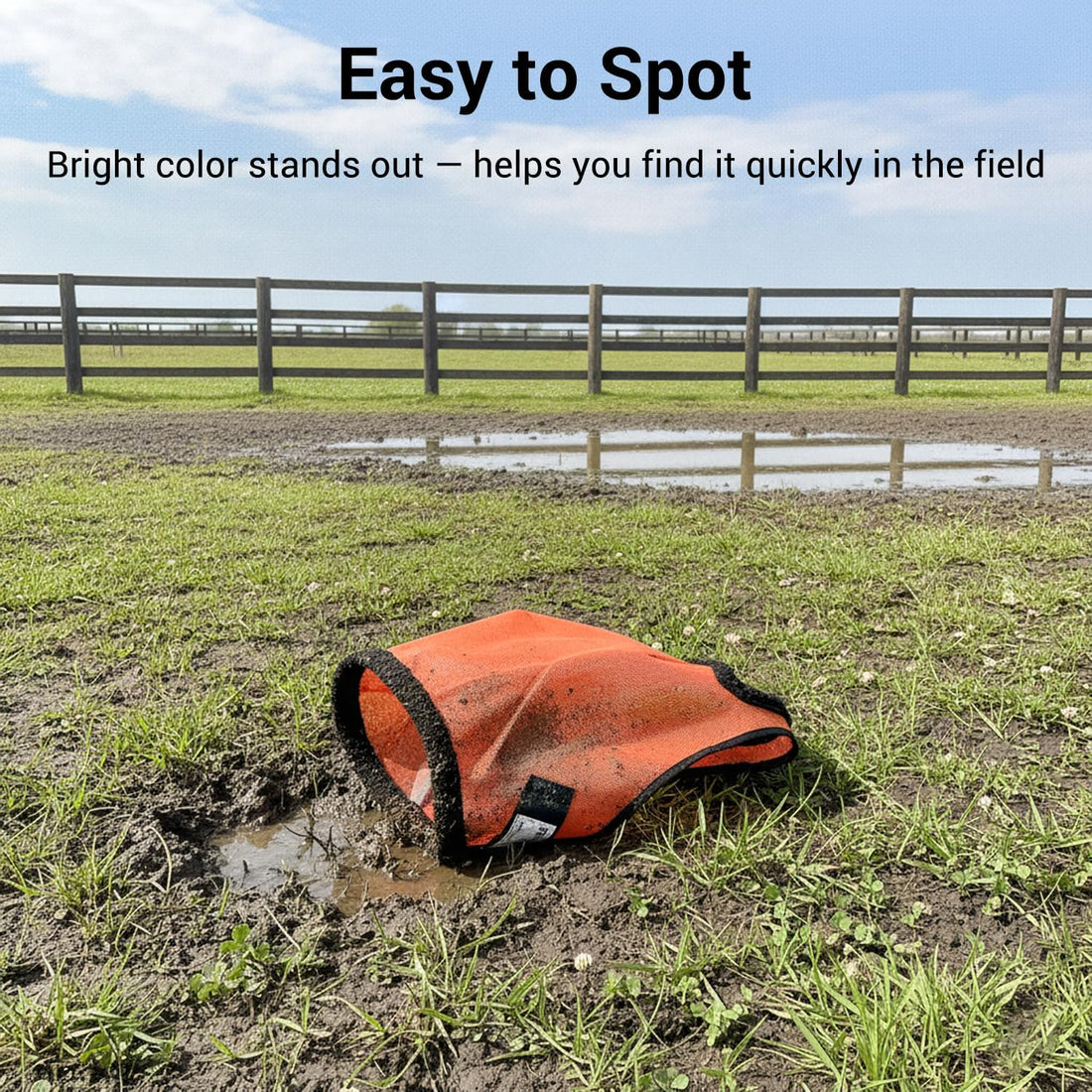 Fly Mask Without Ears for Horses, UV Block & No-Rub (Orange, L)